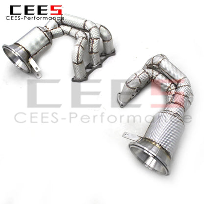 CEES Performance Engine Stainless Steel Turbo Exhaust manifold For Porsche 911 992 GT3 4.0 2017-2023 Downpipe with cat