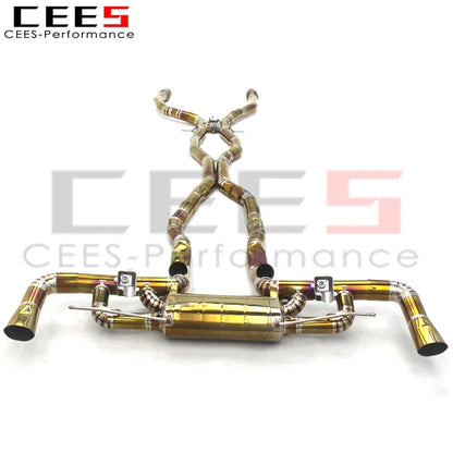 CEES Car Rear Catback Exhaust Muffler Modify for Benz GLE63 AMG W166 4.0T/5.5T 2015-2022 Performance Titanium Exhaust Pipe