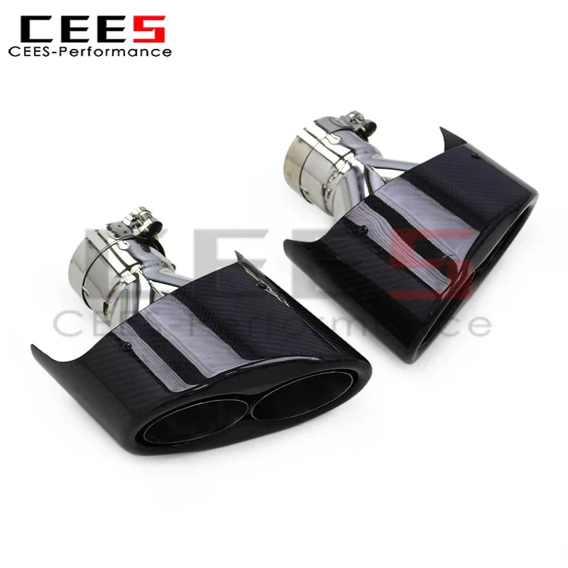 CEES RS Carbon Fiber Tail Tip for Audi RS3 RS4 2016-2024 Stainless Steel Exhaust Pipe Exhaust Tips Tail Mouth Car Exhaust Pipe