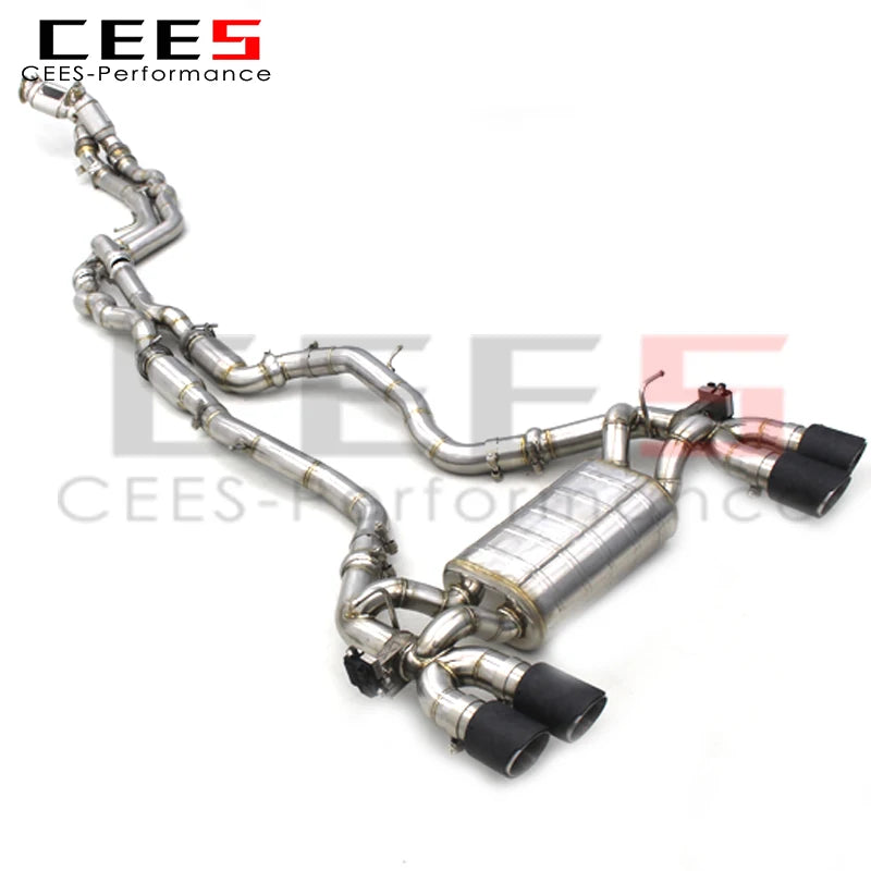 CEES Full Exhaust For BMW M2C/M2 Competition S55 F87 3.0T 2018-2023 Stainless Steel Catted Downpipe Valved Catback Exhasut Pipes