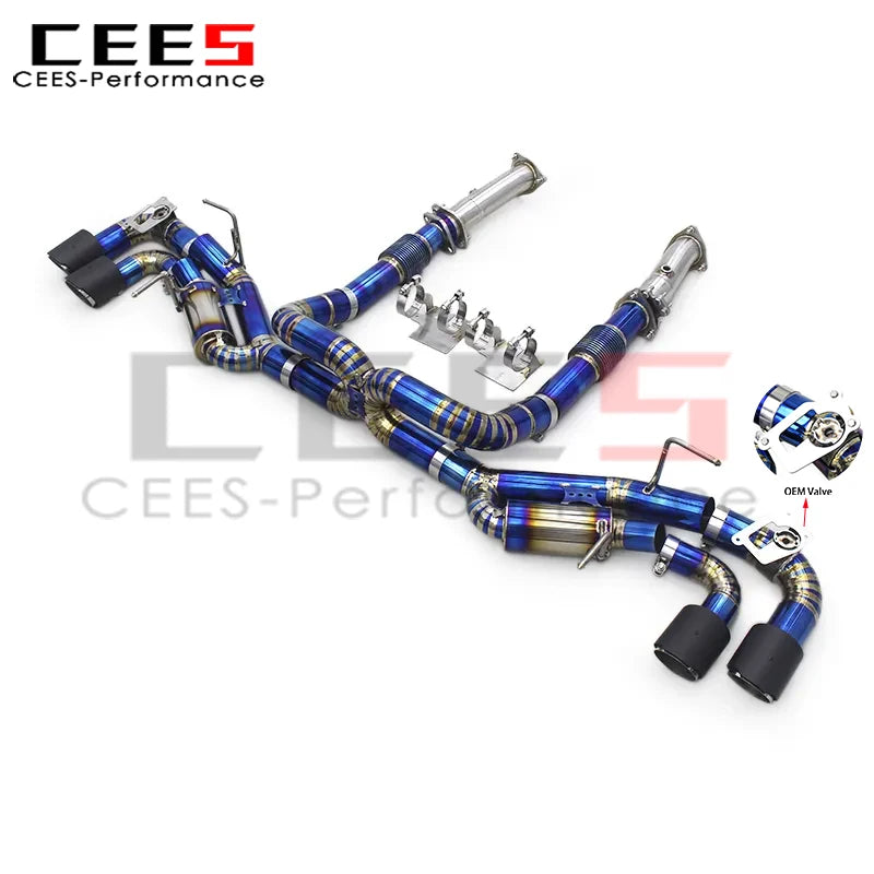 cees Full Exhaust System For Chevrolet CORVETTE C8 2019-2023 3inch Pipe Straight Downpipe Valvetronic Muffler Catback Race Sport