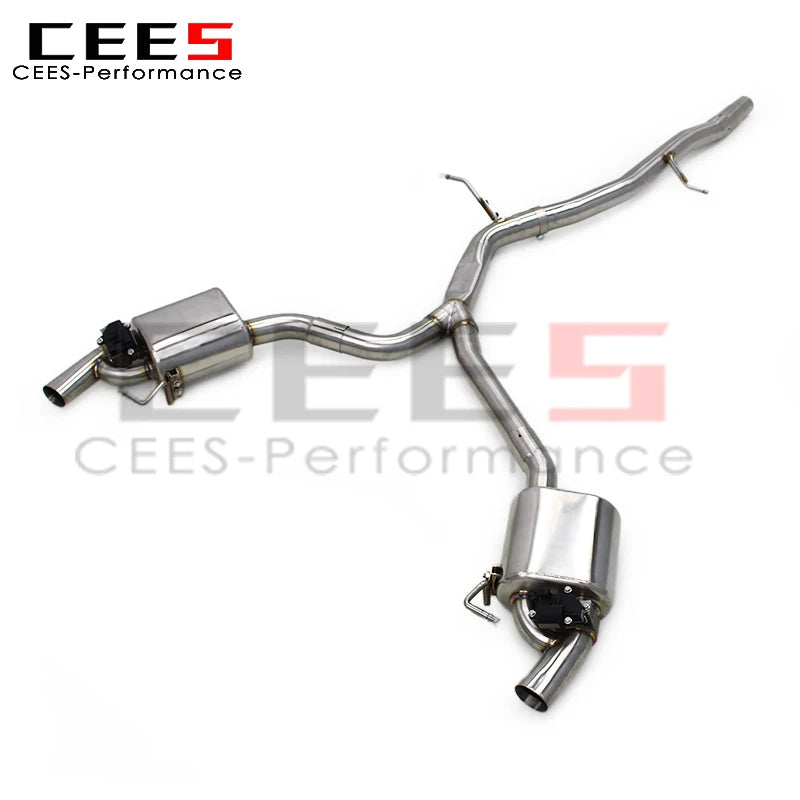 CEES Stainless Steel Catback Exhaust Pipes for Audi A4 B9 2.0T 2017-2023 Escape Racing Car Exhaust Pipe Muffler System