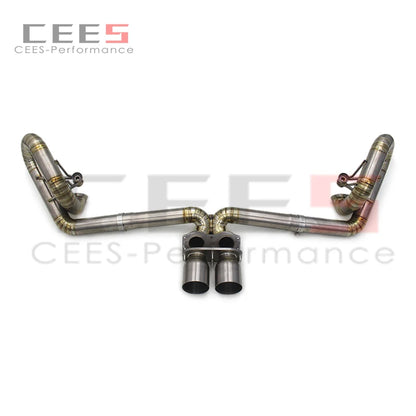 CEES Titanium Racing Straight Exhaust Pipes Catback Exhaust System For Porsche 911 991/991.2 GT3 4.0 2015-2018