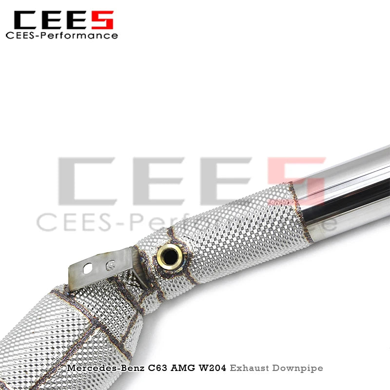 cees Tuning Exhaust Downpipe with Heat Shield for Mercedes-Benz AMG C63 W204 stainless steel Exhaust Header Insulated Downpipe