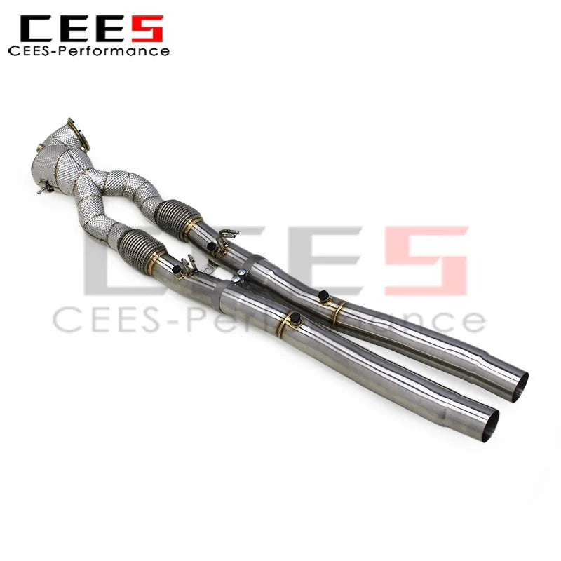 CEES Downpipe with OPF Exhaust Mid Pipe for Audi RS3/TTRS 2.5T 2023-2024 Stainless Steel Catalyst Downpipe Front Catted Exhaust