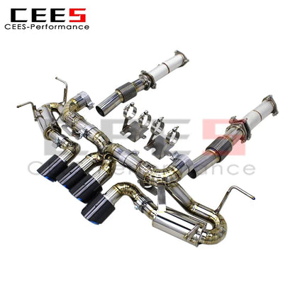 CEES  Exhaust Muffler for Chevrolet CORVETTE C8 Z06 2019-2023 Original Valve Catback System with 3 Inch Titanium Exhaust Pipe