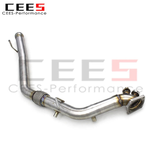 CEES with Free Flow Pipe Exhaust Downpipe for Jeep Wrangler Rubicon JL 2.0T 2018-2020 SS304 Stainless Steel Sport Exhaust System