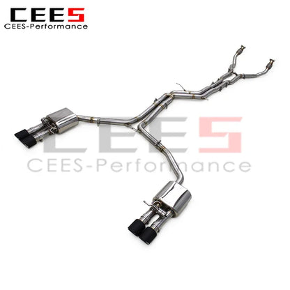 CEES Valved Sport Exhaust System Auto Parts for Audi A6 3.0T 2012-2023 SS304 Stainless Steel Racing Catback Exhaust Pipe System