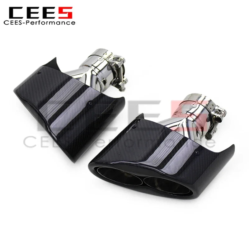 CEES RS Carbon Fiber Tail Tip for Audi RS3 RS4 2016-2024 Stainless Steel Exhaust Pipe Exhaust Tips Tail Mouth Car Exhaust Pipe