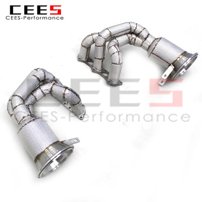 CEES Performance Engine Stainless Steel Turbo Exhaust manifold For Porsche 911 992 GT3 4.0 2017-2023 Downpipe with cat