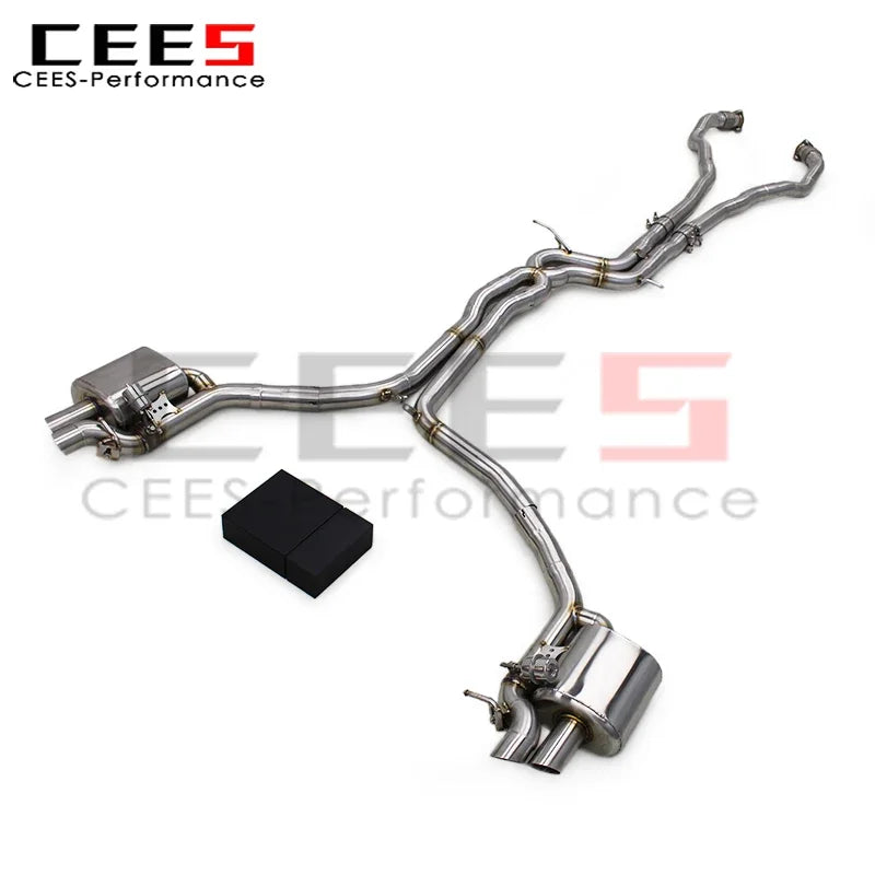 CEES Tuning Escape Exhaust Pipe For Audi RS4 RS5 B8.5 4.2L 2012-2016 SS304 Stainless Steel Sport Catback Exhaust System Assembly