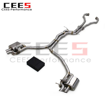 CEES Tuning Escape Exhaust Pipe For Audi RS4 RS5 B8.5 4.2L 2012-2016 SS304 Stainless Steel Sport Catback Exhaust System Assembly