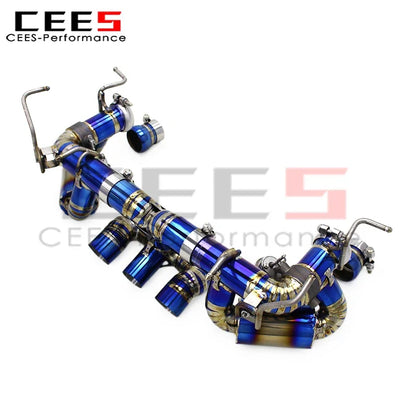 CEES Exhaust Pipes Assembly for Ferrari 458 V8 4.5 2013-2016 Escape Car Exhaust System Performance Titanium Exhaust Pipe Muffler