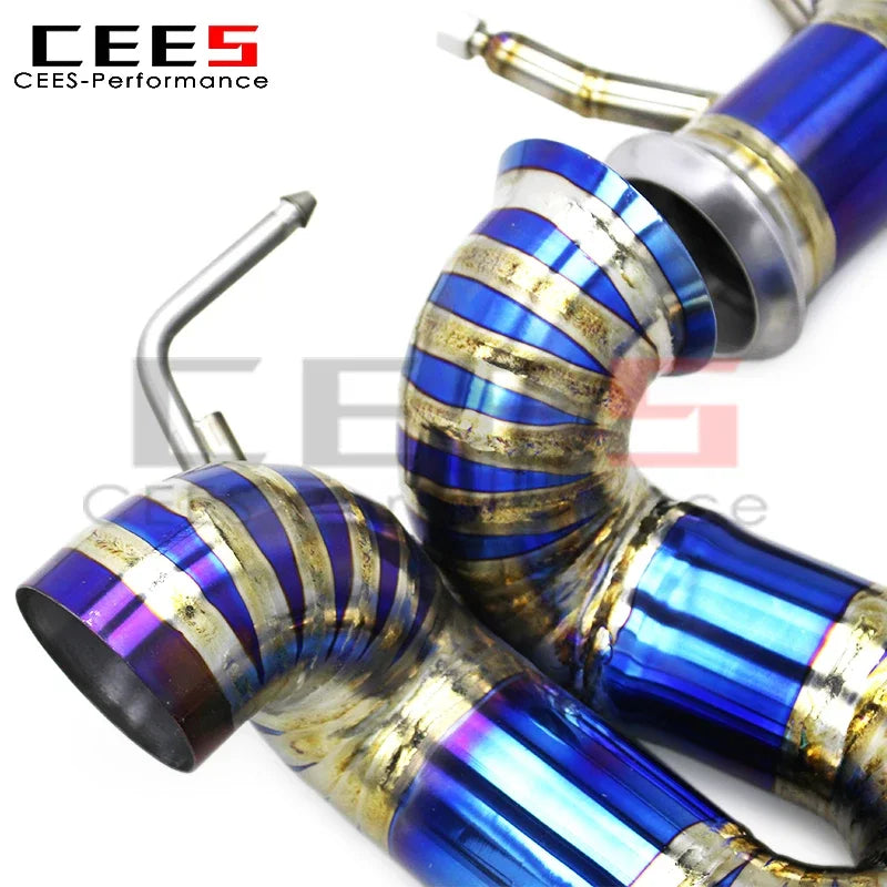 CEES  SF90 Catback Exhaust Downpipe 76MM Pipes for Ferrari SF90 3.9T V8 2019-2023 Exhaust System Titanium Exhaust Pipe Muffler