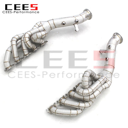 CEES Exhaust Manifold Assembly for Lamborghini Huracan STO/EVO Spyder 5.2 2019-2020 Stainless Steel Exhaust System Made in China