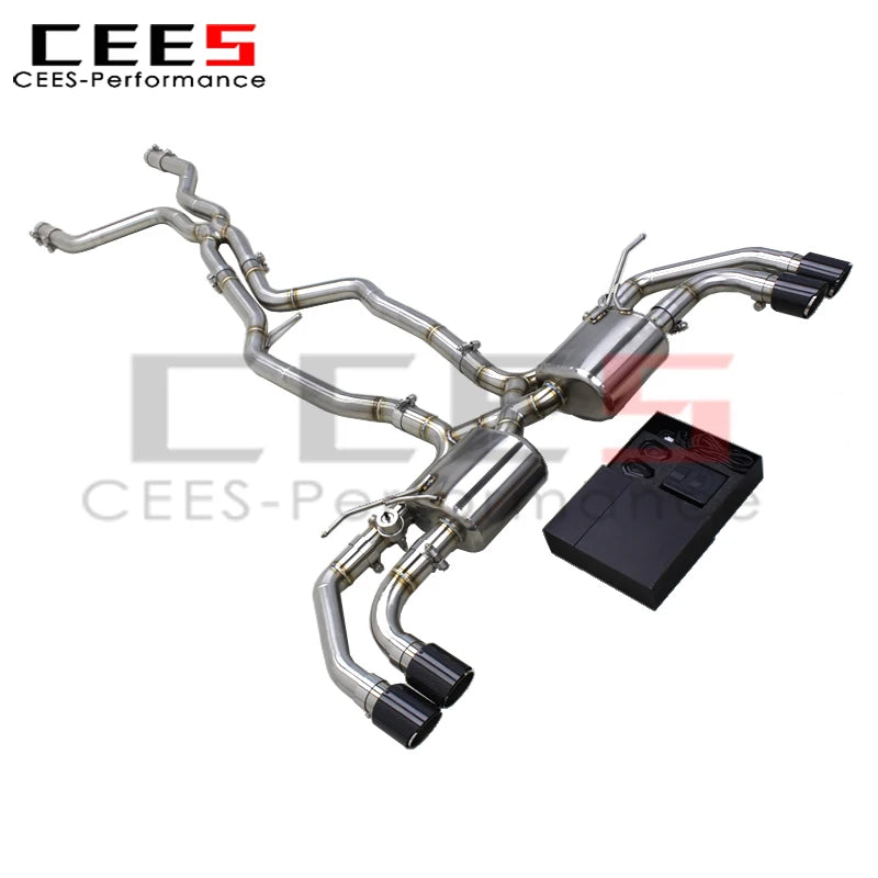 cees Valved Catback Muffler for PORSCHE Cayenne 958 V8 4.8 2010-2016 Tuning Active Sound X Pipe SUS304 Muffler Exhaust System