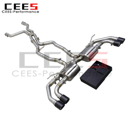 cees Valved Catback Muffler for PORSCHE Cayenne 958 V8 4.8 2010-2016 Tuning Active Sound X Pipe SUS304 Muffler Exhaust System