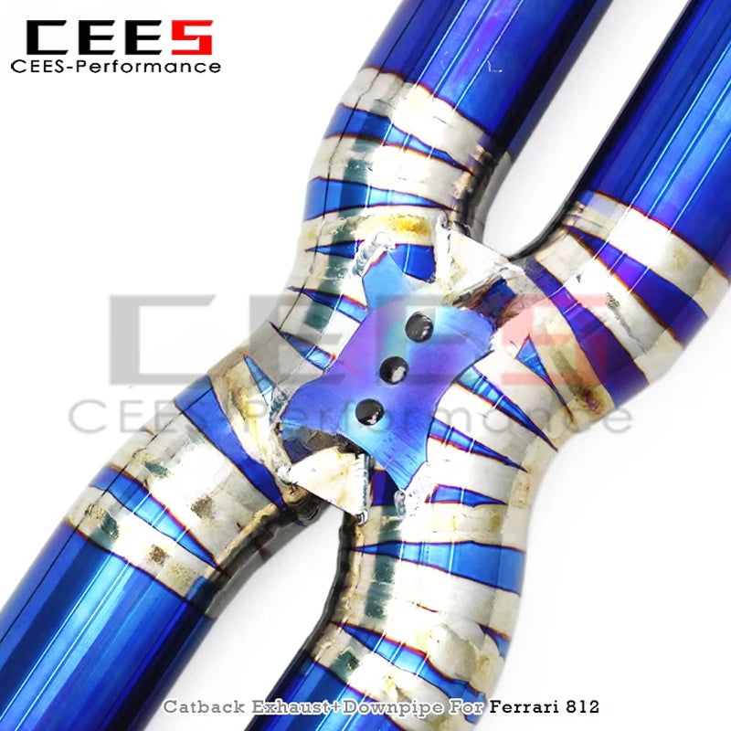 cees Catback Exhaust Downpipe Escape for Ferrari 812 Superfast 6.5L V12 2017-2023 Titanium Exhaust System Free Flow Pipe Muffler