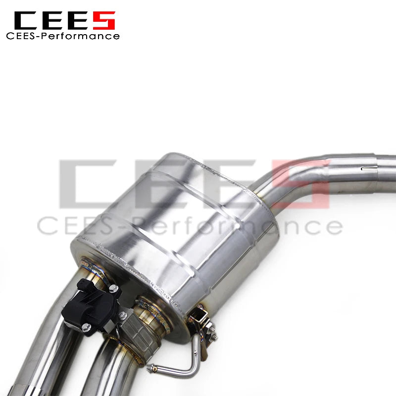 CEES Tuning Catback for Audi A5 B9 2.0T 2023-2024 Four Door Car SS304 Stainless Steel Exhaust Pipe System with Carbon Fiber Tips