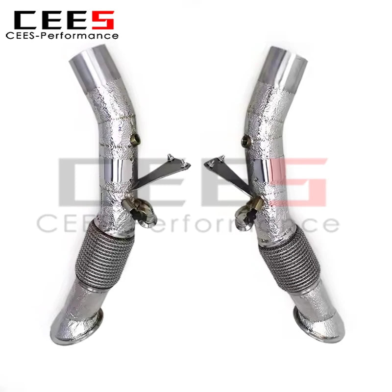 cees Exhaust Downpipes for Ferrari SF90 3.9T V8 2019-2023 Stainless Steel Heatshield Exhaust Pipe System Free Flow Pipe System