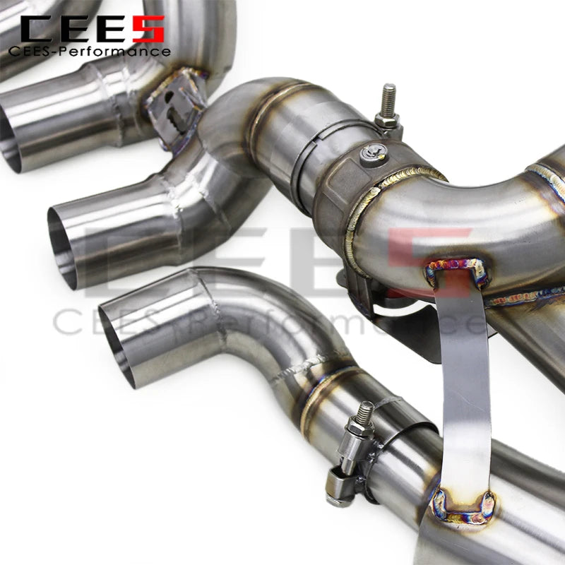 cees Valve Exhaust Pipes for Chevrolet CORVETTE C8 Z06 2019-2024 Stainless Steel 3 Inch Pipe Catback Exhaust System Assembly