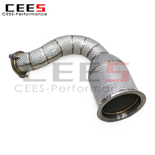 cees Exhaust Catted Downpipe for Audi Q8 2.0T 2019-2024 Racing Exhaust SS304 Stainless Steel Pipes with Catalyst Header Downpipe