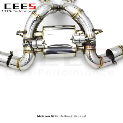 cees Titanium Catback Catalyst Downpipe for McLaren 570S/570GT 3.8T 2015-2019 Supersport Valved Axle Back Heat Shield Header