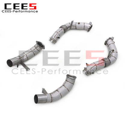 CEES Enhanced Soound Downpipe for BMW M850/M850i Alpina B8  G14 G15 G16 4.4TT 2024 SS304 Stainless Steel Exhaust Downpipe Header