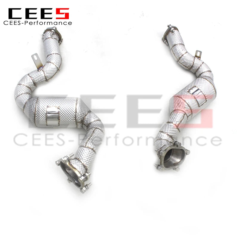 Exhaust Downpipe For AUDI RS6 4.0T 2013-2018 Racing Car Exhaust System Stainless Steel High flow catted downpipe