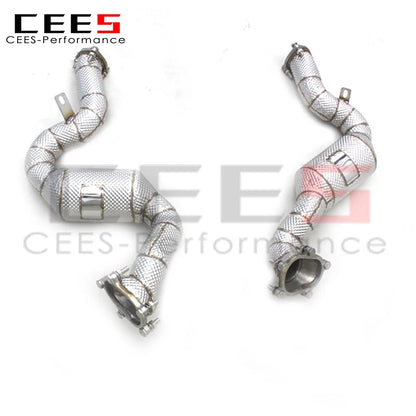 Exhaust Downpipe For AUDI RS6 4.0T 2013-2018 Racing Car Exhaust System Stainless Steel High flow catted downpipe