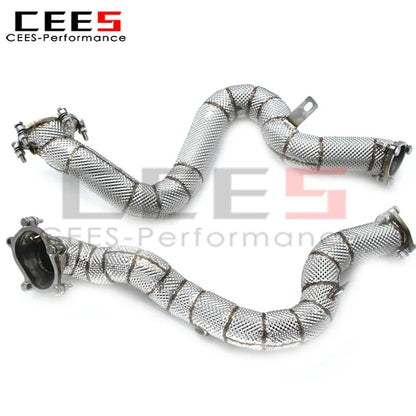 cees Downpipe Pipes For Audi RS6 RS7 S6 S7 C7 4.0T 2014-2018 Car Exhaust System Stainless Steel Exhaust Pipe