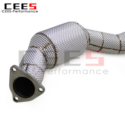 CEES Exhaust Downpipe for Audi Q7 2010-2024 Performance Stainless Steel Downpipe Exhaust Pipe System Assembly with Catalyst