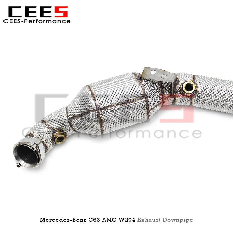 cees Tuning Exhaust Downpipe with Heat Shield for Mercedes-Benz AMG C63 W204 stainless steel Exhaust Header Insulated Downpipe