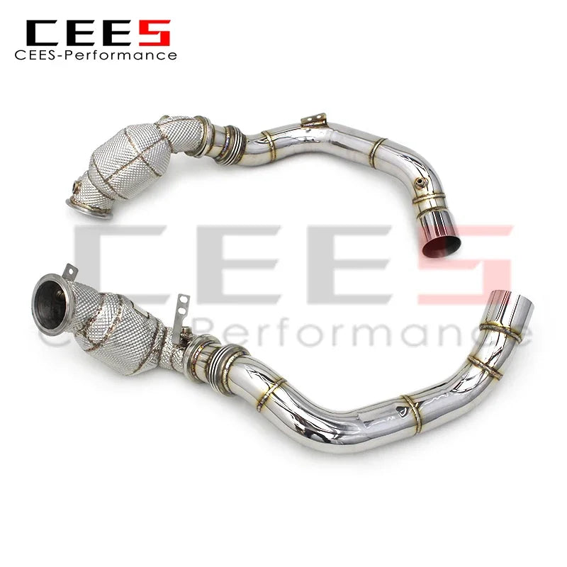 CEES Stainless Steel M8 F91 X5M F95 X6M F96 Downpipe for BMW Catted Downpipe Exhaust with Cell Cats