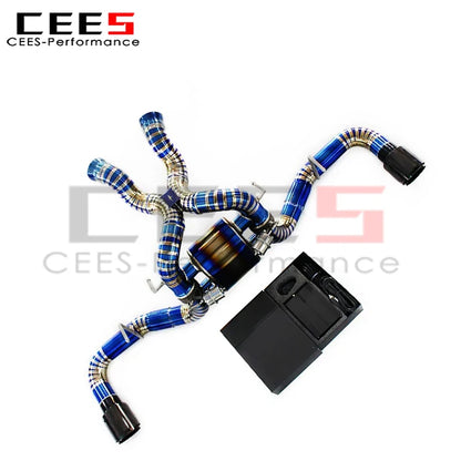 cees Titanium Catback Catalyst Downpipe for McLaren 570S/570GT 3.8T 2015-2019 Supersport Valved Axle Back Heat Shield Header