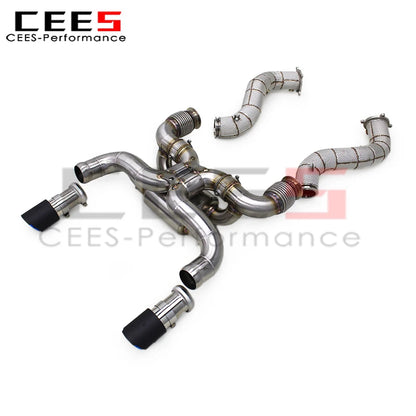 cees Sport Valved Exhaust System Downpipe For Mclaren 720S 4.0 2017-2019 SS304 Stainless Steel Racing Catback Exhaust Muffler