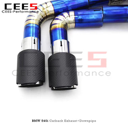 cees Titanium Alloy Catback Exhaust with Downpipe System for BMW 540 540i 3.0T Full Set Exhaust Pipe Tuning Auto Parts Systems