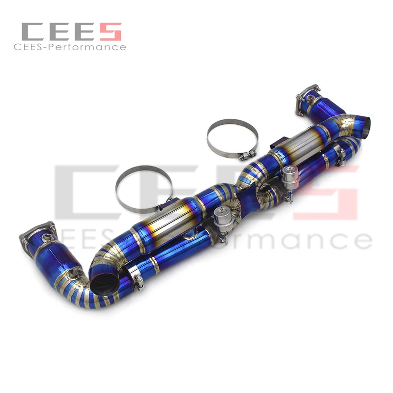 CEES Catback Exhaust System Titanium Performance Exhaust Pipe Muffler For Porsche 911 997/997.2 Turbo S 3.8T 2010-2012