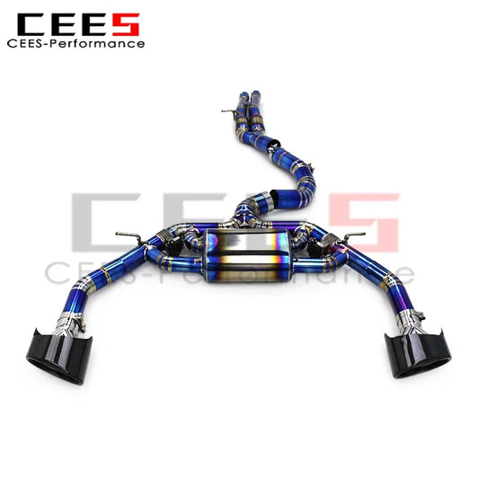 CEES  Titanium Exhaust Pipe for Audi RS3 2.5T RS Black Tip Catback Muffler Exhaust System Car Accessories