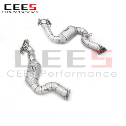 Exhaust Downpipe For AUDI RS6 4.0T 2013-2018 Racing Car Exhaust System Stainless Steel High flow catted downpipe