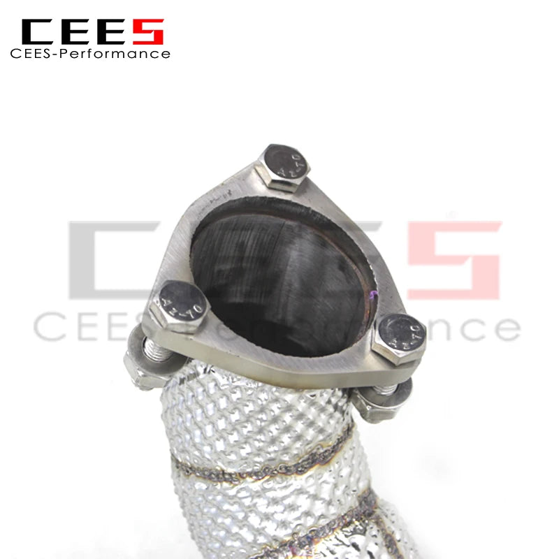 CEES 304Stainless Steel Exhaust Downpipe For Audi S4 S5 3.0T B9 2013-2023 Exhaust System Stainless Steel Catless downpipe