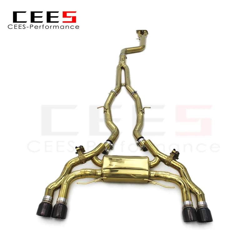 CEES Customized Plating gold Stainless Steel Valvetronic Catback Muffler Exhaust Pipes For BMW X3M/X4M F97/F98 3.0T 2019-2023