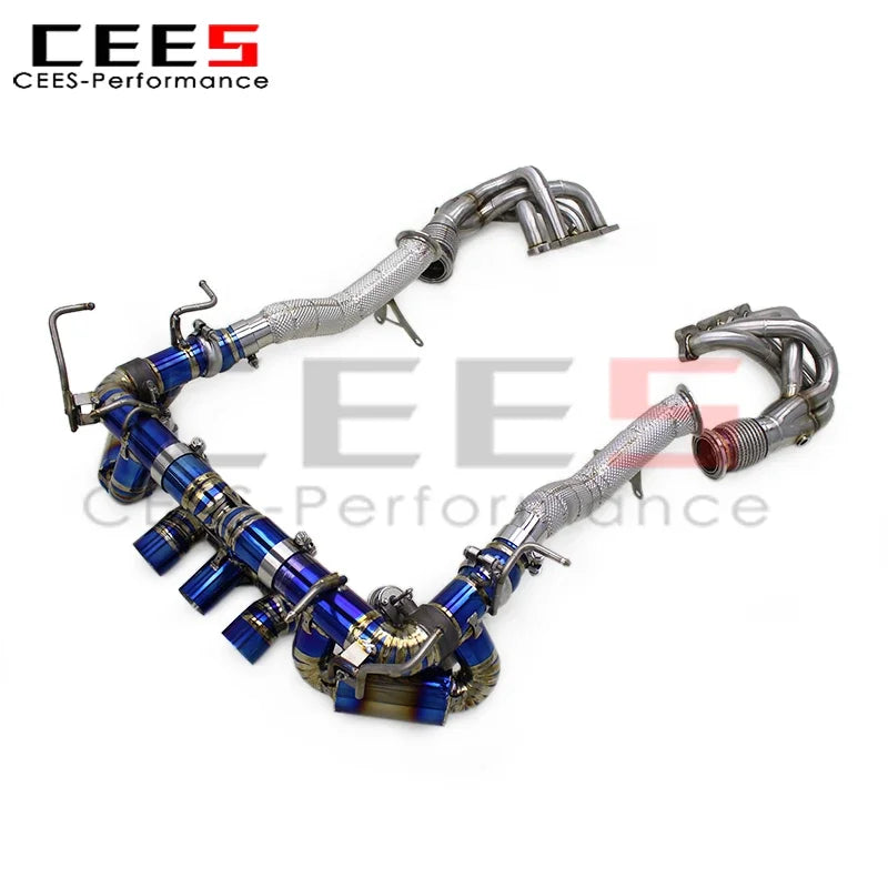 cees Catback Exhaust Downpipe Manifold For Ferrari 458 V8 4.5 2013-2016 Titanium alloy Car Escape Exhaust Pipe Muffler Assembly