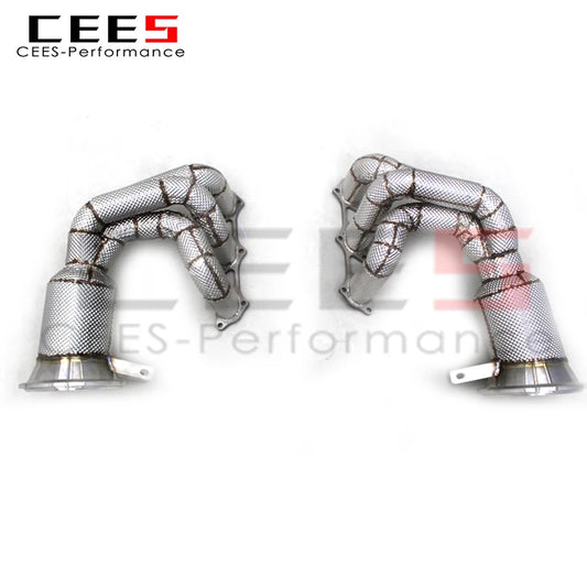 CEES Isometric Exhaust manifold For Porsche 911 992 GT3 4.0 2017-2023 without catalyst Catless downpipe Car Exhaust Pipes