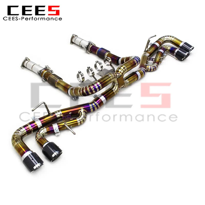 cees Full Exhaust System For Chevrolet CORVETTE C8 2019-2023 3inch Pipe Straight Downpipe Valvetronic Muffler Catback Race Sport