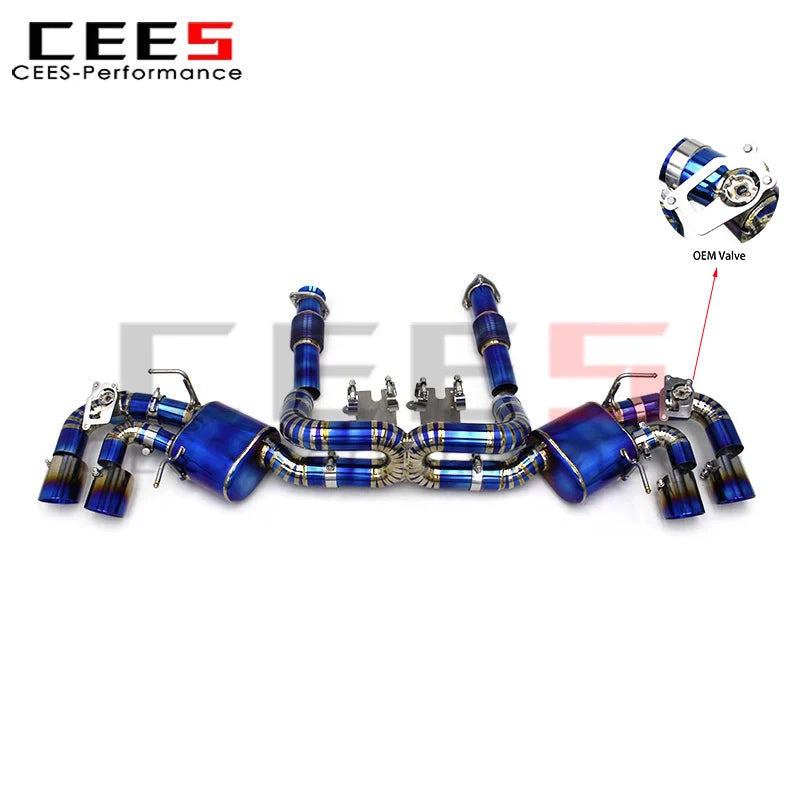 cees Full Exhaust System For Chevrolet CORVETTE C8 2019-2023 3inch Pipe Straight Downpipe Valvetronic Muffler Catback Race Sport