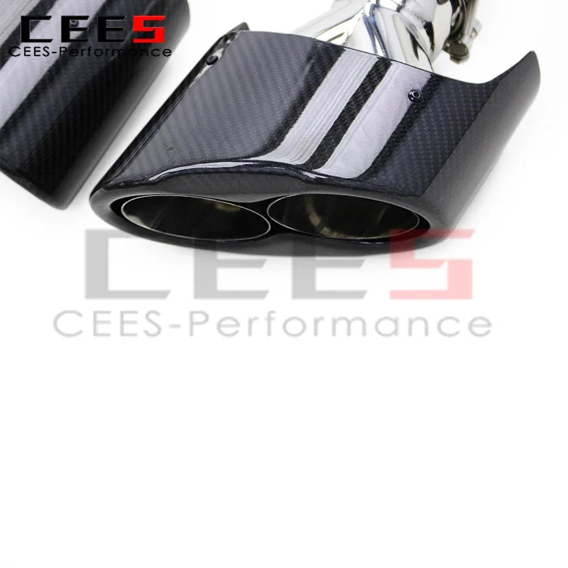 CEES RS Carbon Fiber Tail Tip for Audi RS3 RS4 2016-2024 Stainless Steel Exhaust Pipe Exhaust Tips Tail Mouth Car Exhaust Pipe