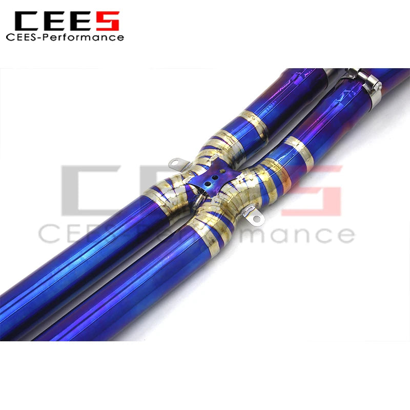 CEES Titanium Catback Exhaust System For BMW M6 E63 V10 5.0L 2006-2010 Tuning Car Exhaust Pipe Muffler Blue Escape