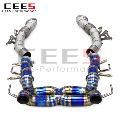 CEES  SF90 Catback Exhaust Downpipe 76MM Pipes for Ferrari SF90 3.9T V8 2019-2023 Exhaust System Titanium Exhaust Pipe Muffler