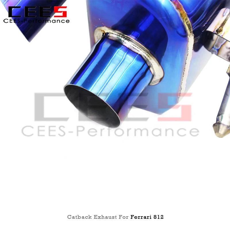 cees Catback Exhaust Downpipe Escape for Ferrari 812 Superfast 6.5L V12 2017-2023 Titanium Exhaust System Free Flow Pipe Muffler